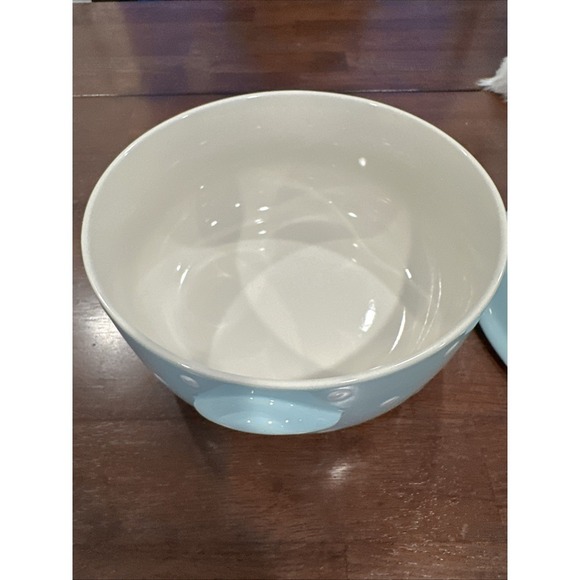 Spode Baking Days‎ 2007 A10 Round Lid Casserole Dish Blue White Polka Dots Retro - Picture 3 of 5